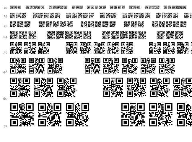 QR font TFB font waterfall